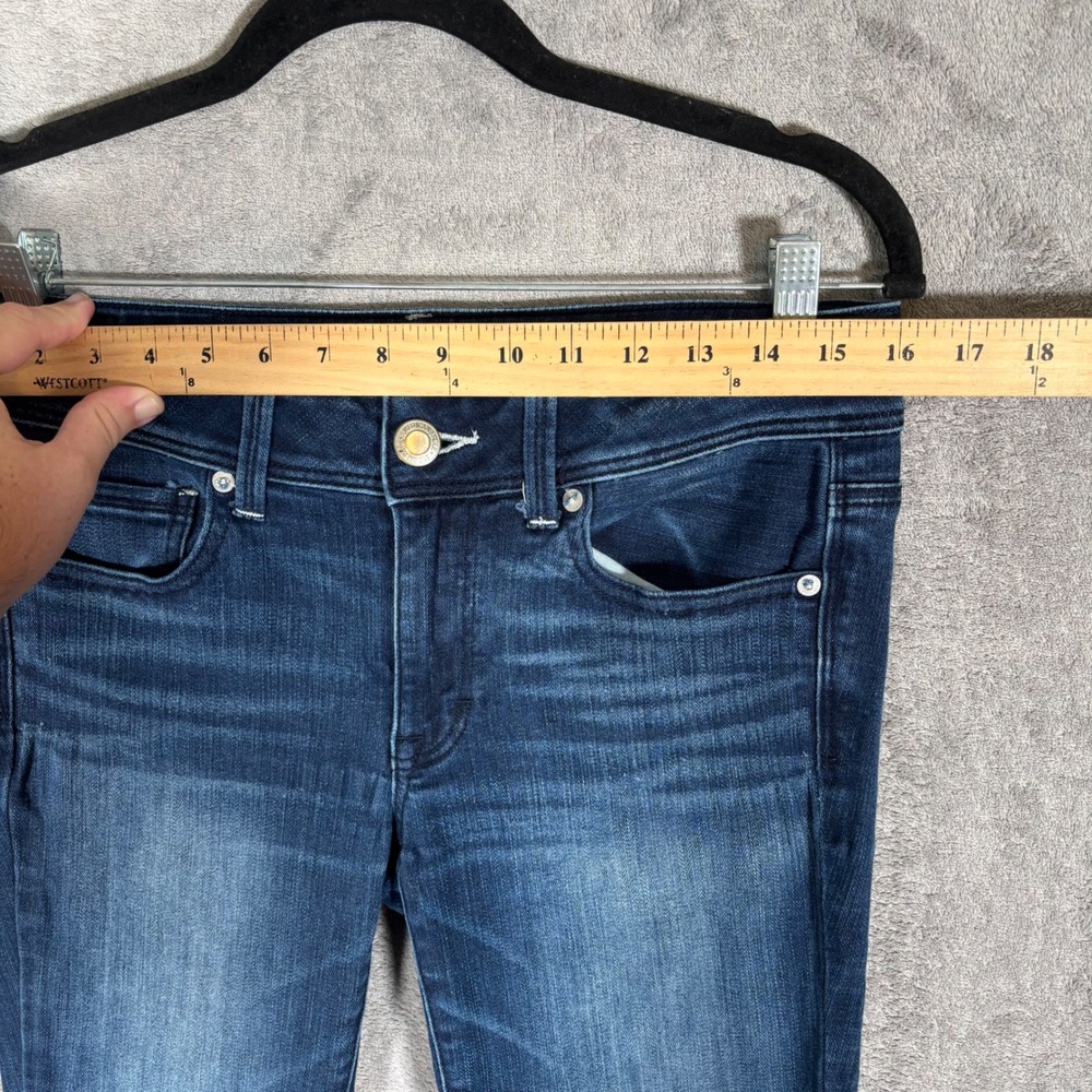 American Eagle Kick Boot Super Stretch Dark Wash Jeans Womens 8 Long - Picture 10 of 12